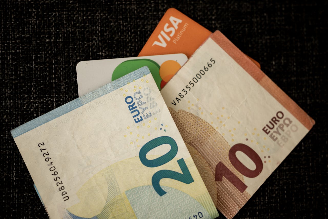 Close-Up Photo of Euro Bills